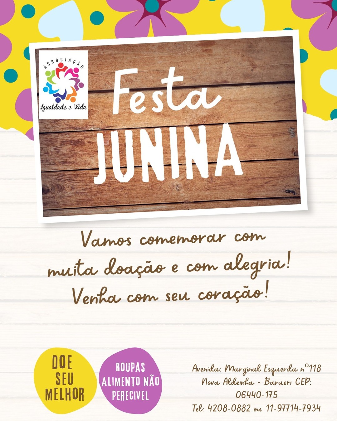 Divulgação da Festa Junina beneficente